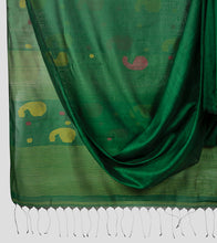 Load image into Gallery viewer, Green Bengal Silk Cotton Jamdani Saree-Body