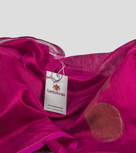 Magenta Bengal Silk Cotton Jamdani Saree-Detail
