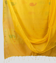 Load image into Gallery viewer, Yellow Bengal Silk Cotton Jamdani Saree-Body