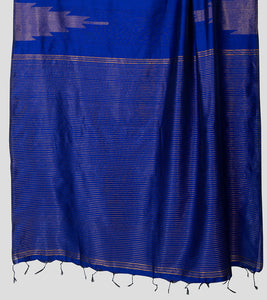 Purplish Blue Neemzari Silk Cotton Saree-Pallu