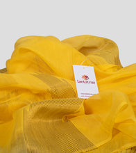 Load image into Gallery viewer, Yellow Neemzari Silk Cotton Saree-Detail