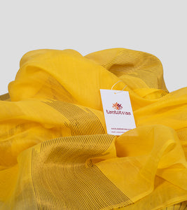 Yellow Neemzari Silk Cotton Saree-Detail