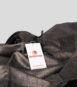 Grey Tussar Silk Saree-Detail
