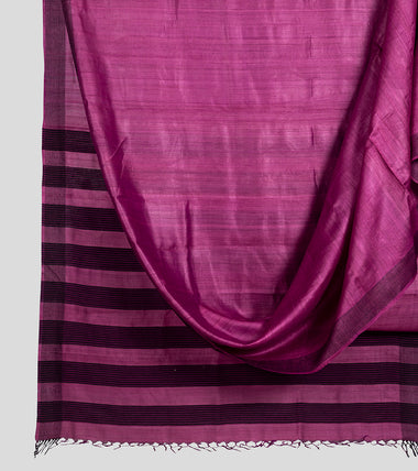 Magenta Pink Tussar Saree-Body