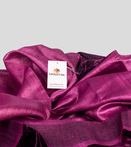 Magenta Pink Tussar Saree-Detail