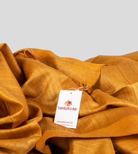 Load image into Gallery viewer, Mustard Yellow Tussar Silk Saree-Detail