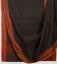 Load image into Gallery viewer, Wood Bark Brown Begumpuri Cotton Saree-Body